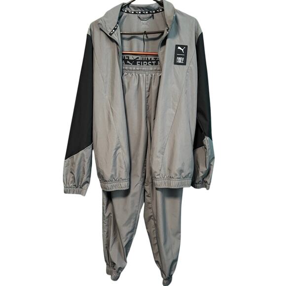 Puma First Mile Gray & Black Running Track Suit Mixed Sizes Jacket & Joggers S/L - Picture 1 of 10
